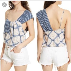 Blue Free People Tank Top